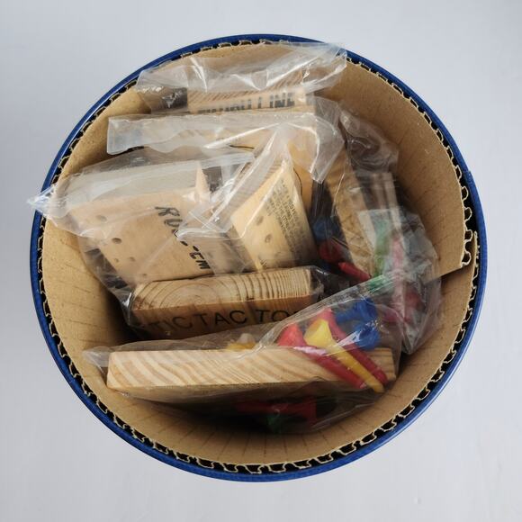 Solid Wood Teasers 7 Different Brain Busters Round Tin NEW Game Night Challenge - Picture 8 of 9